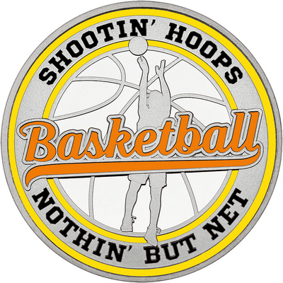 Orange "Basketball" with Yellow Outer Circular Borders